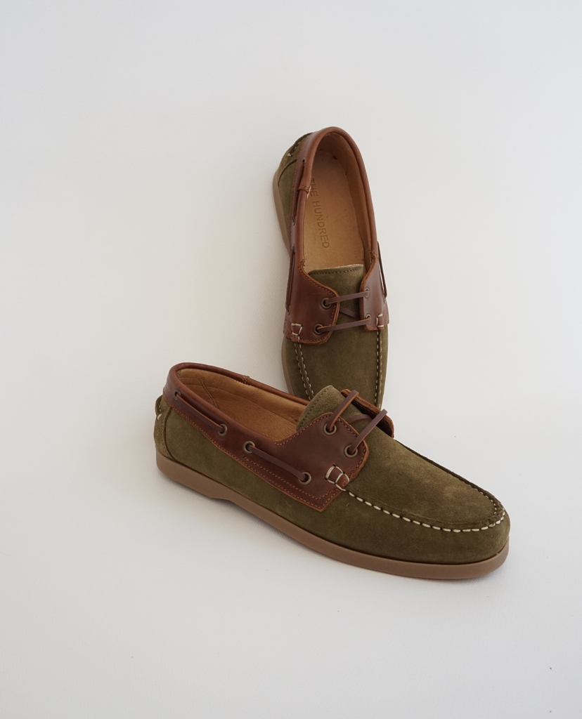 Green Suede Boat Shoes