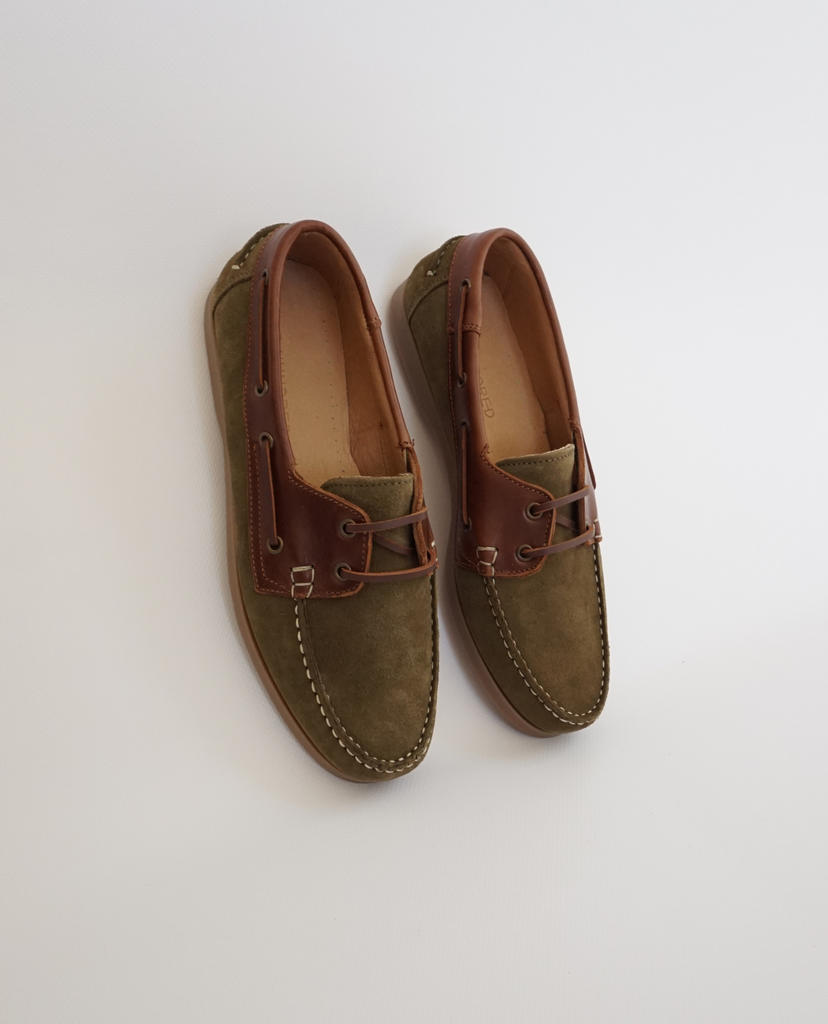 Green Suede Boat Shoes